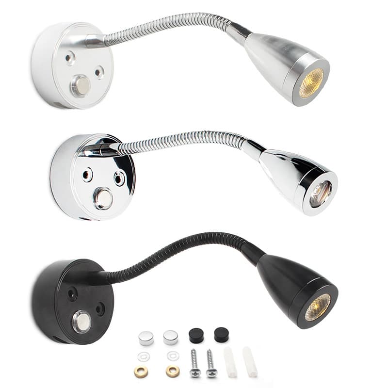 12V 10-30V LED RV Boat Reading Light Touch Dimming Color Temperature Adjustment USB Charging Port Hot Sale