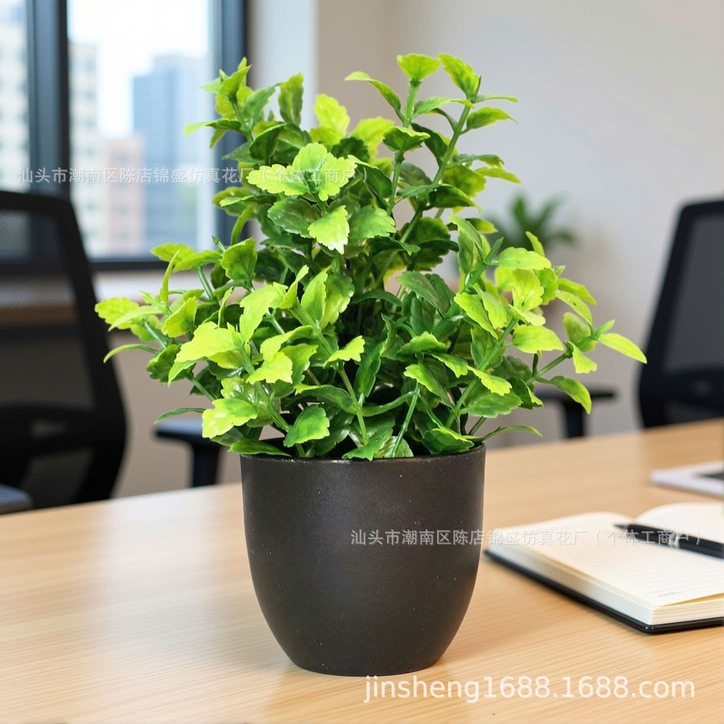 Cross-border Exquisite Artificial Plants Fake Greenery Indoor Outdoor Decorative Plastic Potted Eucalyptus Small Potted Mini