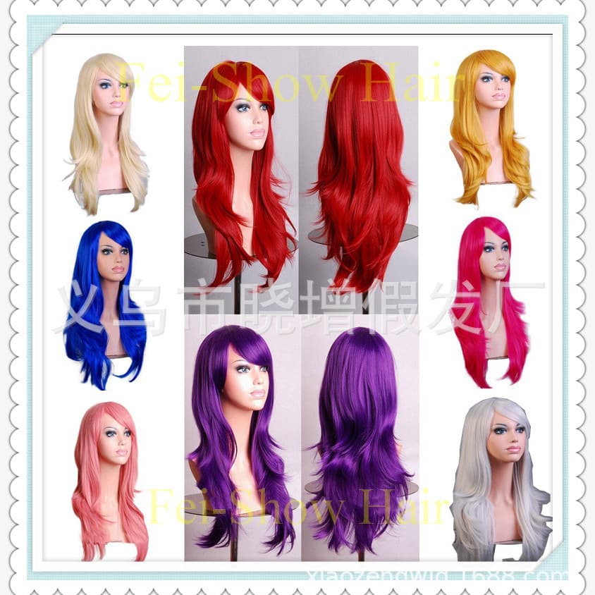 Factory High-Temperature Silk Anime Cosplay Wig Versatile Long Curly Hair Halloween Women's Wig In-Stock Wholesale