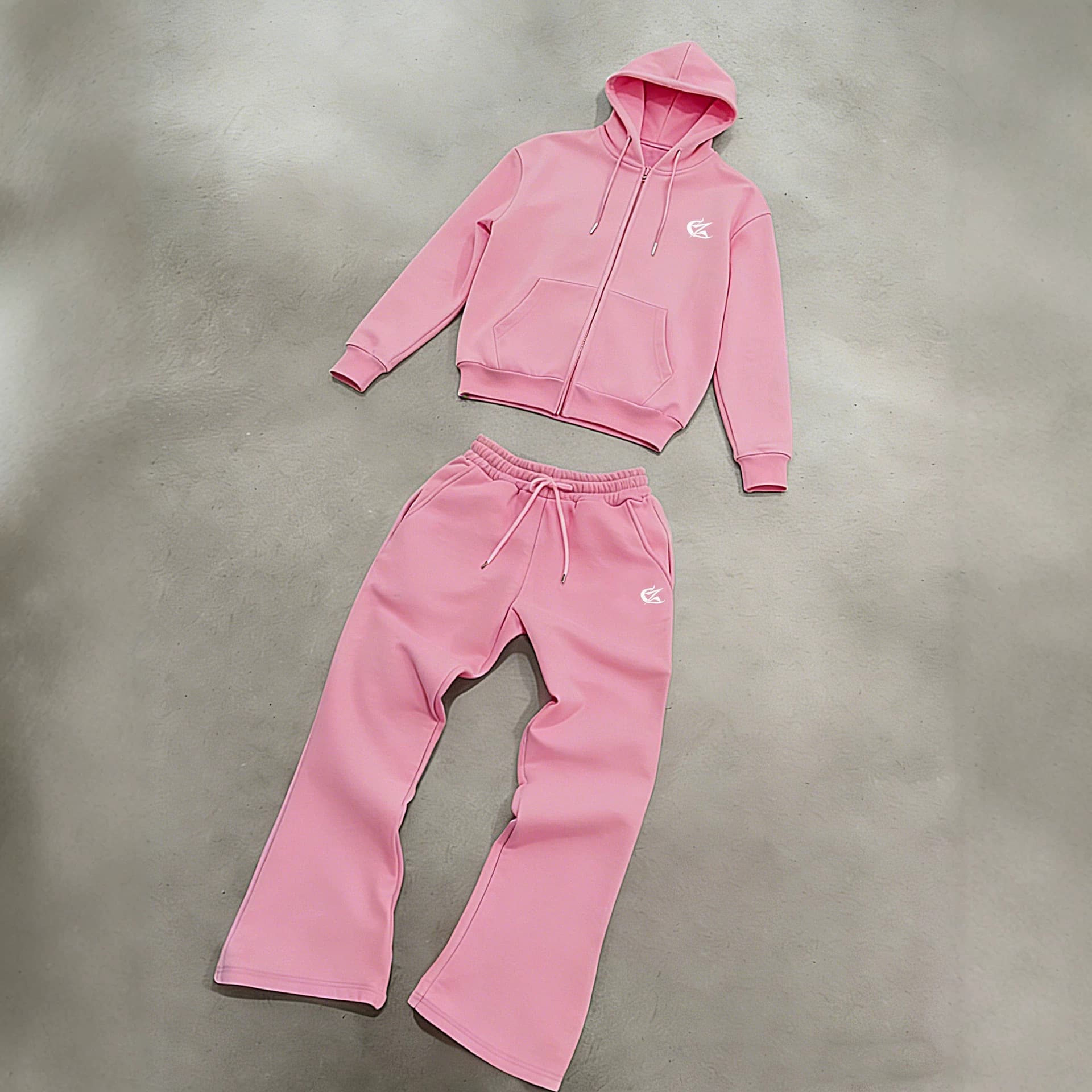 Cross-border EU/US Men's Zip Hoodie Wide-Leg Pants Two-Piece Set Streetwear Casual Sports Suit Autumn Winter Fleece-Lined Set