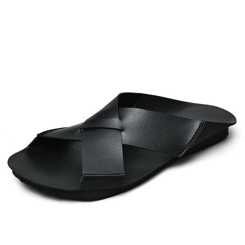 Cross-border men's shoes summer new two-layer cowhide sandals large size outdoor casual slippers simple lightweight sandals for men