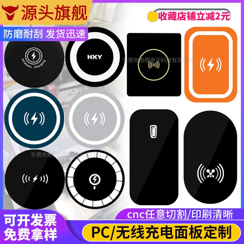 Wireless Charging Panel PC Round Disc Magnetic Wireless Charger PC Panel CD Pattern Sticker Car Wireless Charging Lens