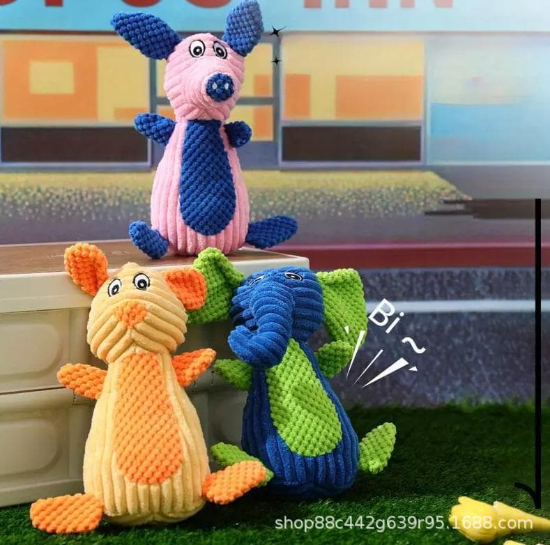 Large Cartoon Dog Toy with Squeaker, Plush Comfort Toy for Companionship, Chew-Resistant and Boredom Relief