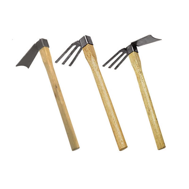 Budget-friendly small hoe with wooden handle, home gardening tool for planting flowers and vegetables, digging soil, weeding, digging bamboo shoots, and turning soil.