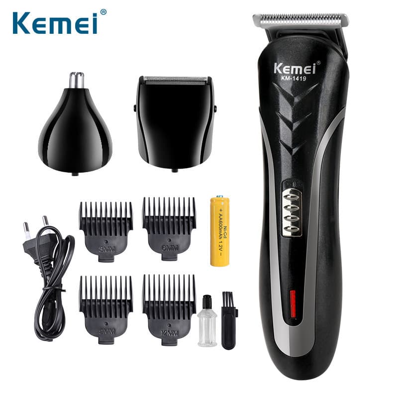 KM-1419 Cross-border Electric Hair Clipper Multifunctional Set, Shaver, Nose Trimmer, Hair Scissors 3-in-1 Clipper