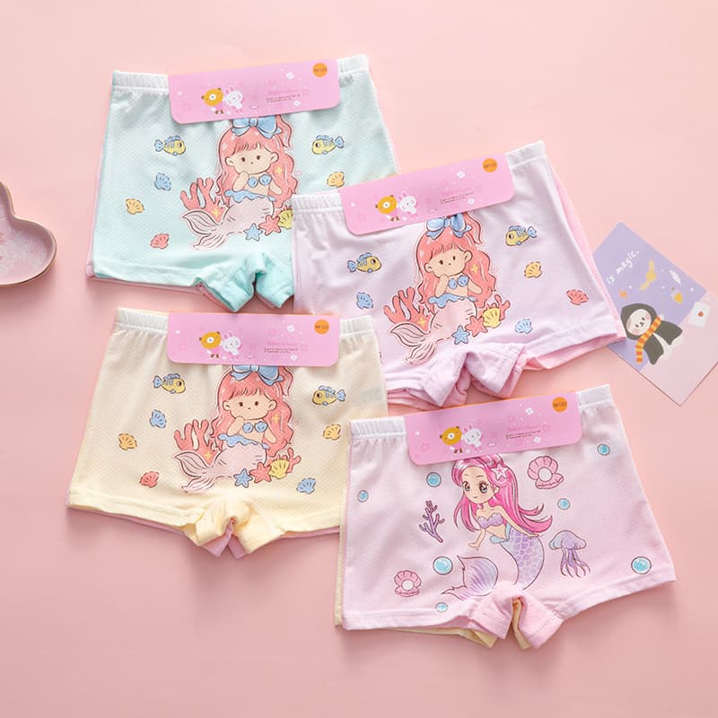 [6 Pack] Mesh Modal Breathable Girls' Underwear, Children's Boxer Briefs, Shorts for Baby Girls