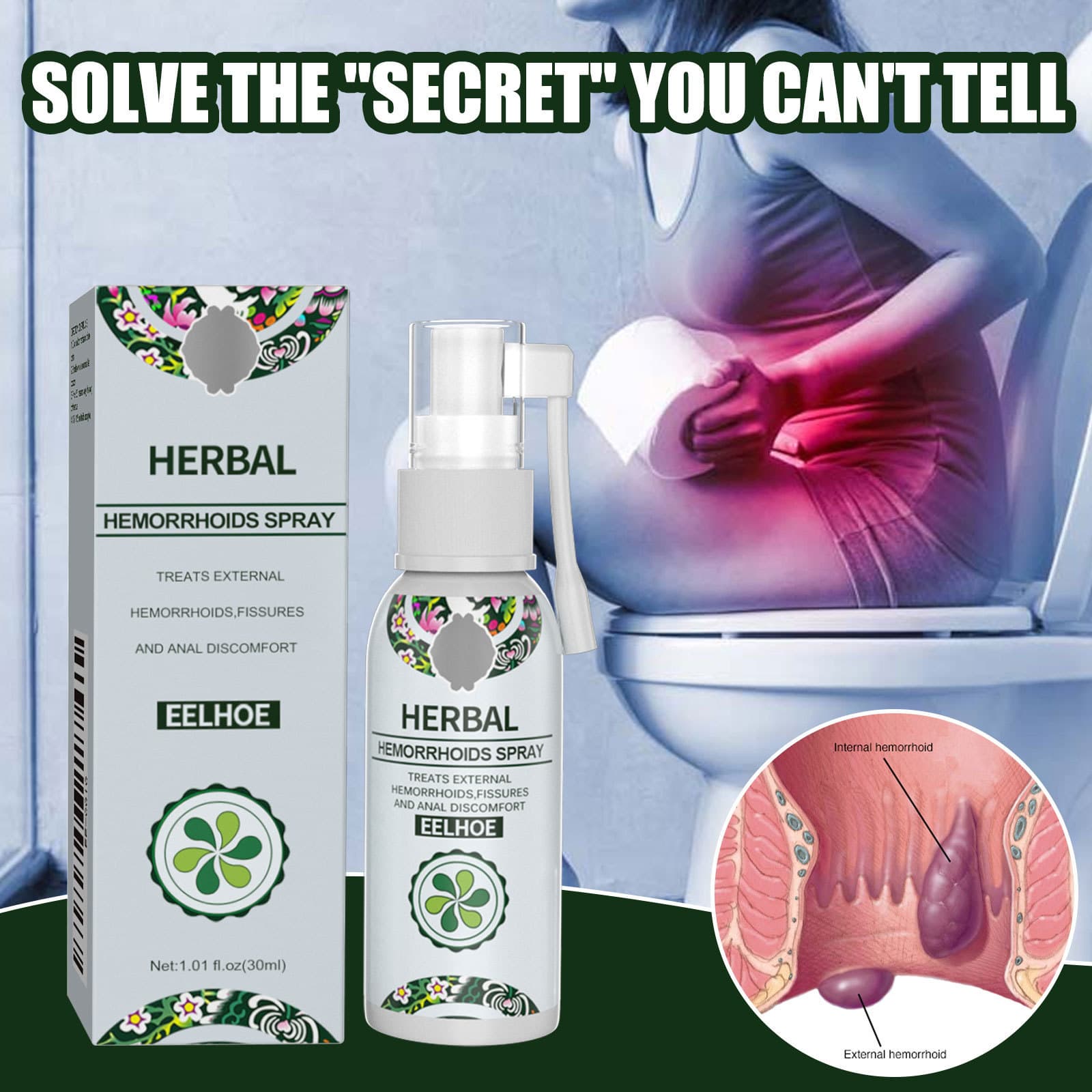 EELHOE Herbal Care Spray, Gentle Nourishing for Body and Skin, External Use Care Spray