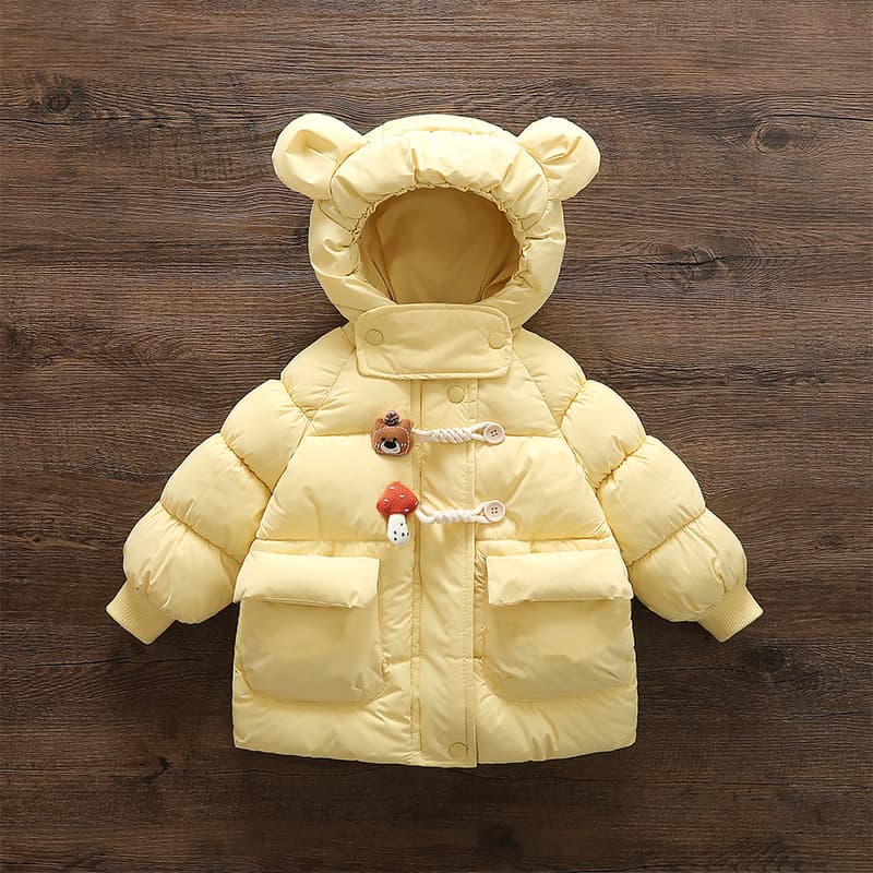 m337 Girls' Cotton Clothes Cute Winter Jackets New Style Western Little Girls Cotton Cotton Jackets for Middle Children Thickened Fashionable Cotton Clothes