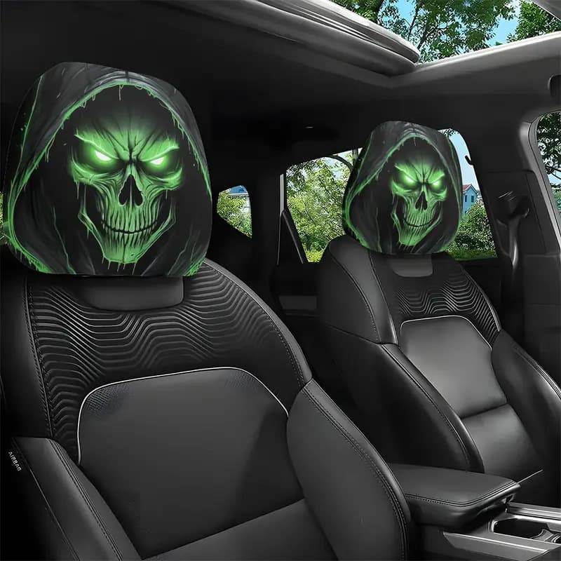 Wholesale Funny Emoji Car Print Headrest Cover, Universal Fit, Customizable with Label