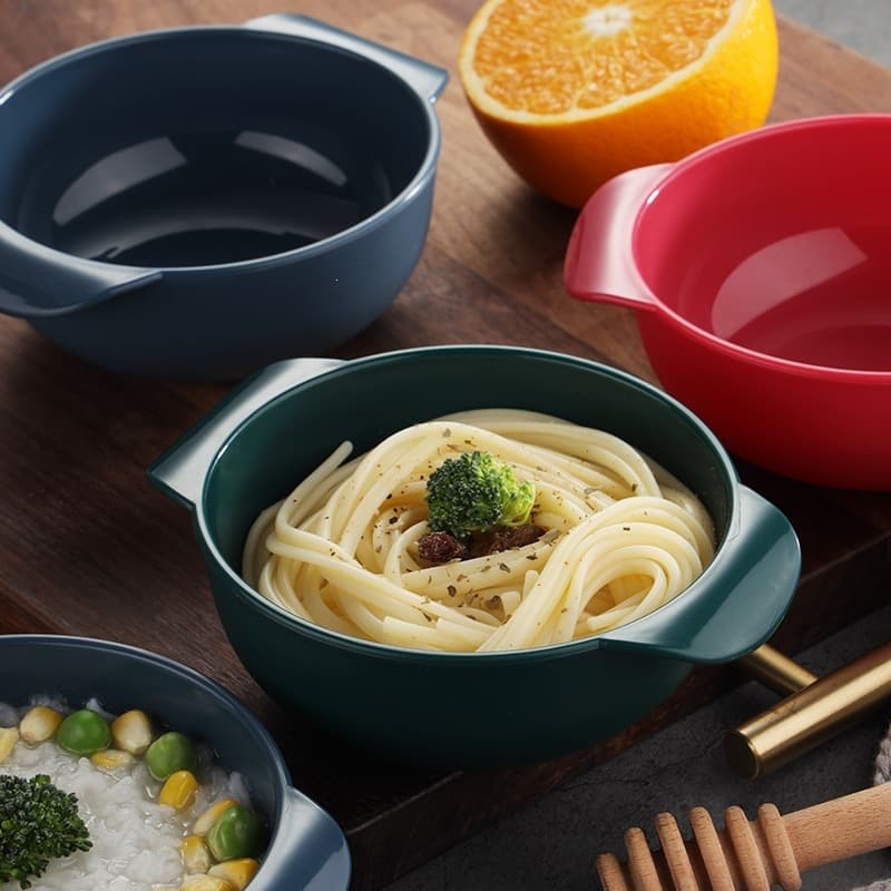 Nordic style double-eared small bowl multi-functional PP salad bowl small children's food bowl dessert bowl manufacturer wholesale