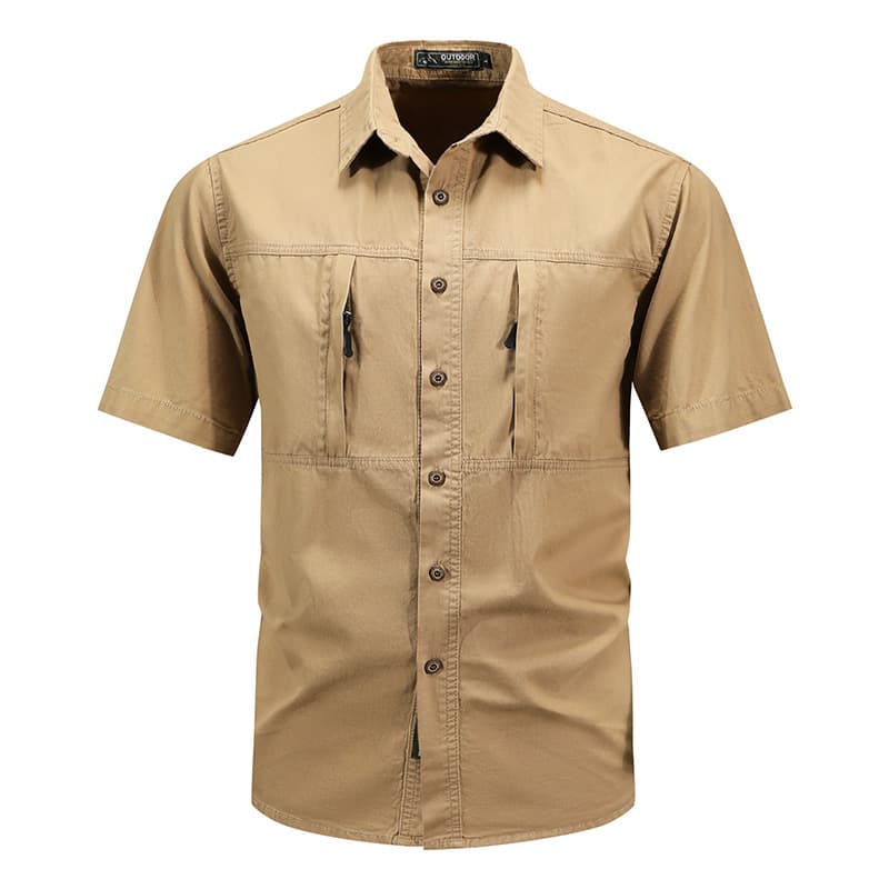 Summer Military Short Sleeve Shirt Men Workwear Cotton Uniform Shirt Outdoor Loose Men's Quick-Dry Jacket