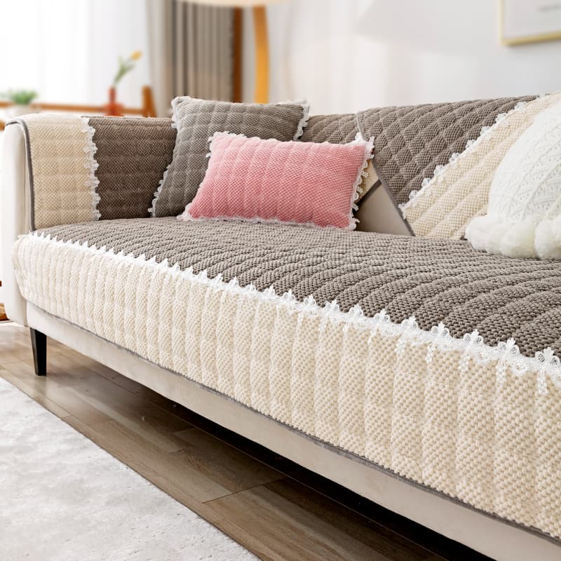 Thickened Quilted All-Season Leather Sofa Cushion Cover 2025 New Anti-Slip Leather Sofa Slipcover Seat Pad Cover Cloth