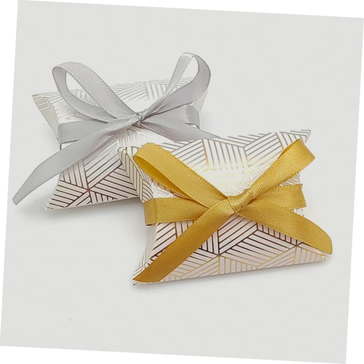 European Wedding Candy Box Gold Foil Pillow Box New Kraft Paper Candy Packaging Diamond Gift Box