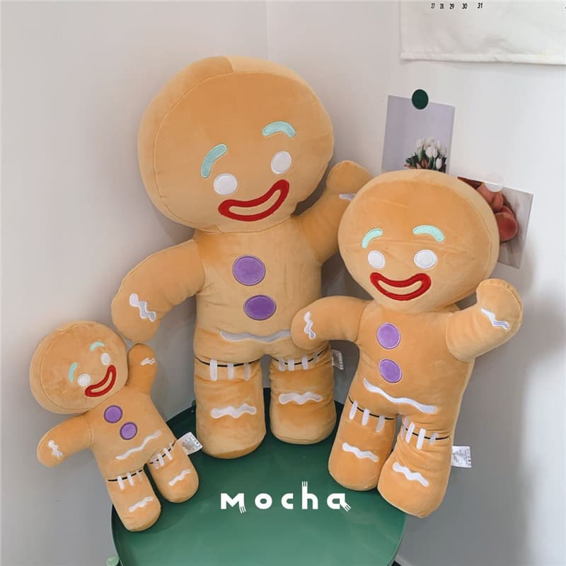 Instagram-famous adorable and quirky gingerbread man pillow, soft plush toy, doll, or gift.