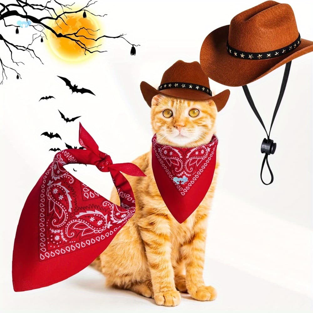 2pcs Pet Cowboy Costume Christmas Costumes for Small Pet