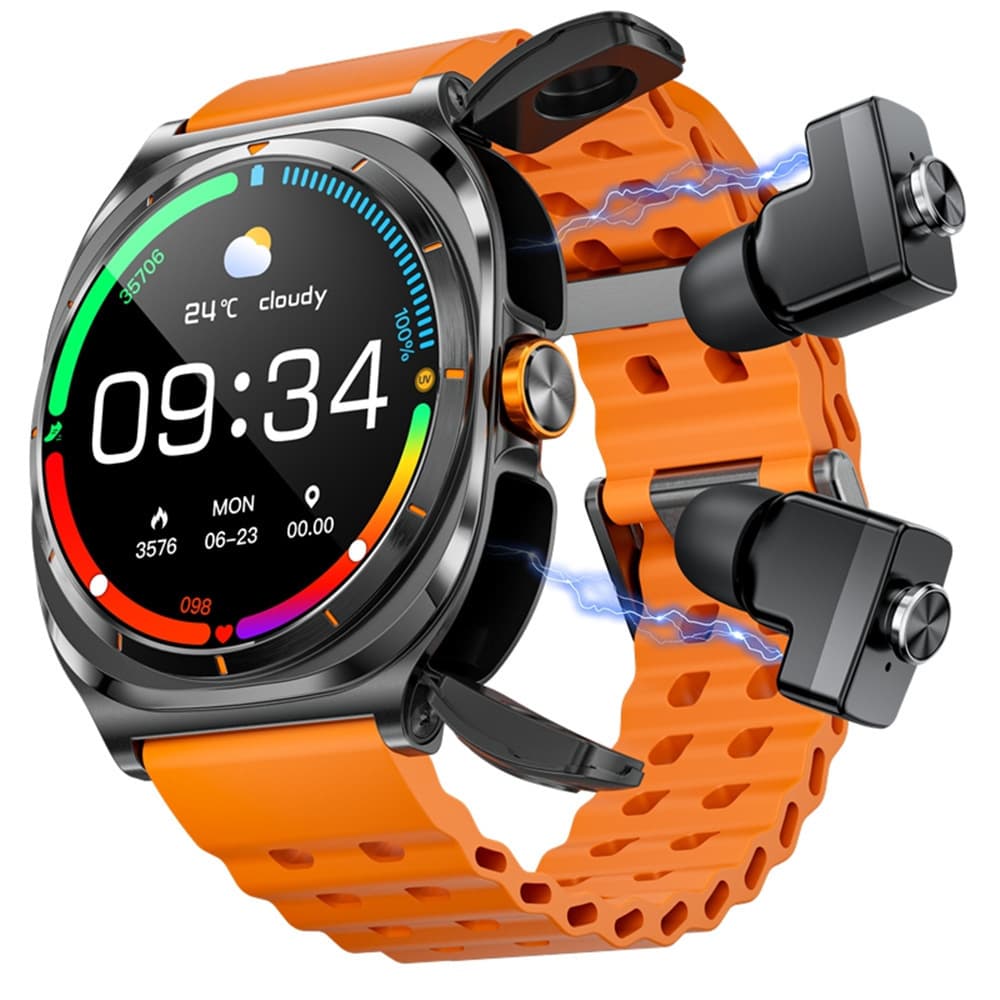 New GT98 Smart Watch Earphone Heart Rate Blood Oxygen Sleep Health Monitoring Sports Dual Bluetooth Call Cross-border
