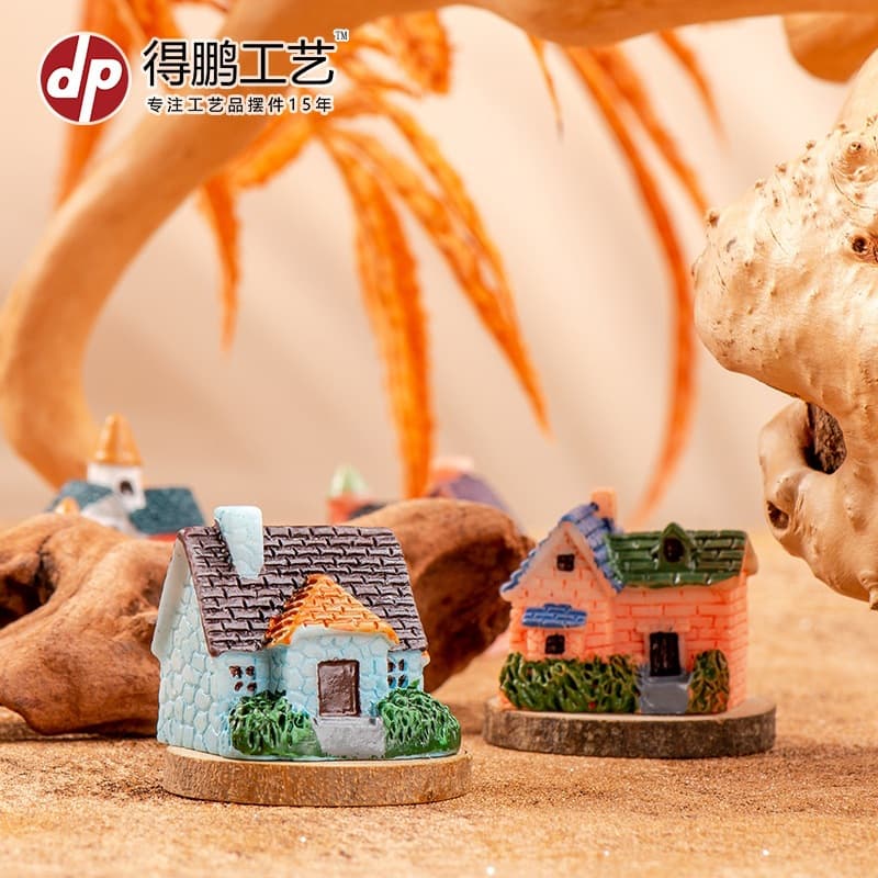 Micro landscape European country villa small house resin small ornaments decoration crafts European style small miniature