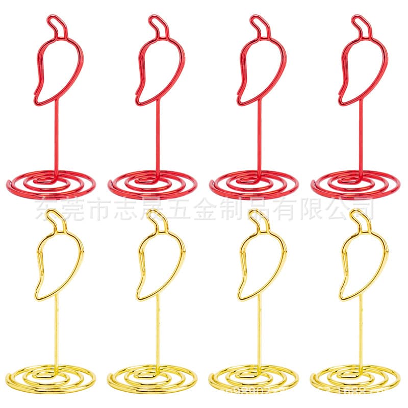 Cross-border Chili Festival Vegetable Note Clip Chili-shaped Place Card Clip Photo Clip for Hunan Cuisine Sichuan Cuisine Restaurant Chili Menu