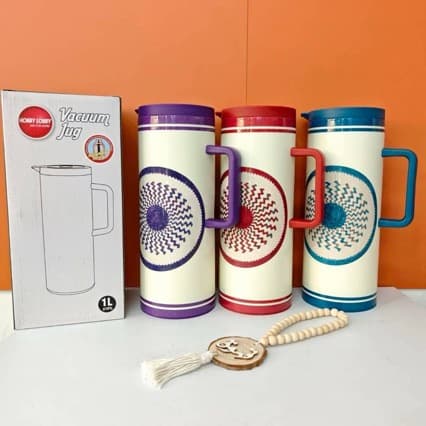 Vacuum Flask Large Capacity Portable Thermos with Glass Liner Red Liner Cross-Border Bestseller