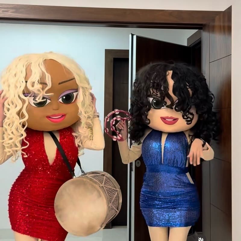 Supermodel Barbie cartoon doll costume cos headgear props doll costume girl character big head doll