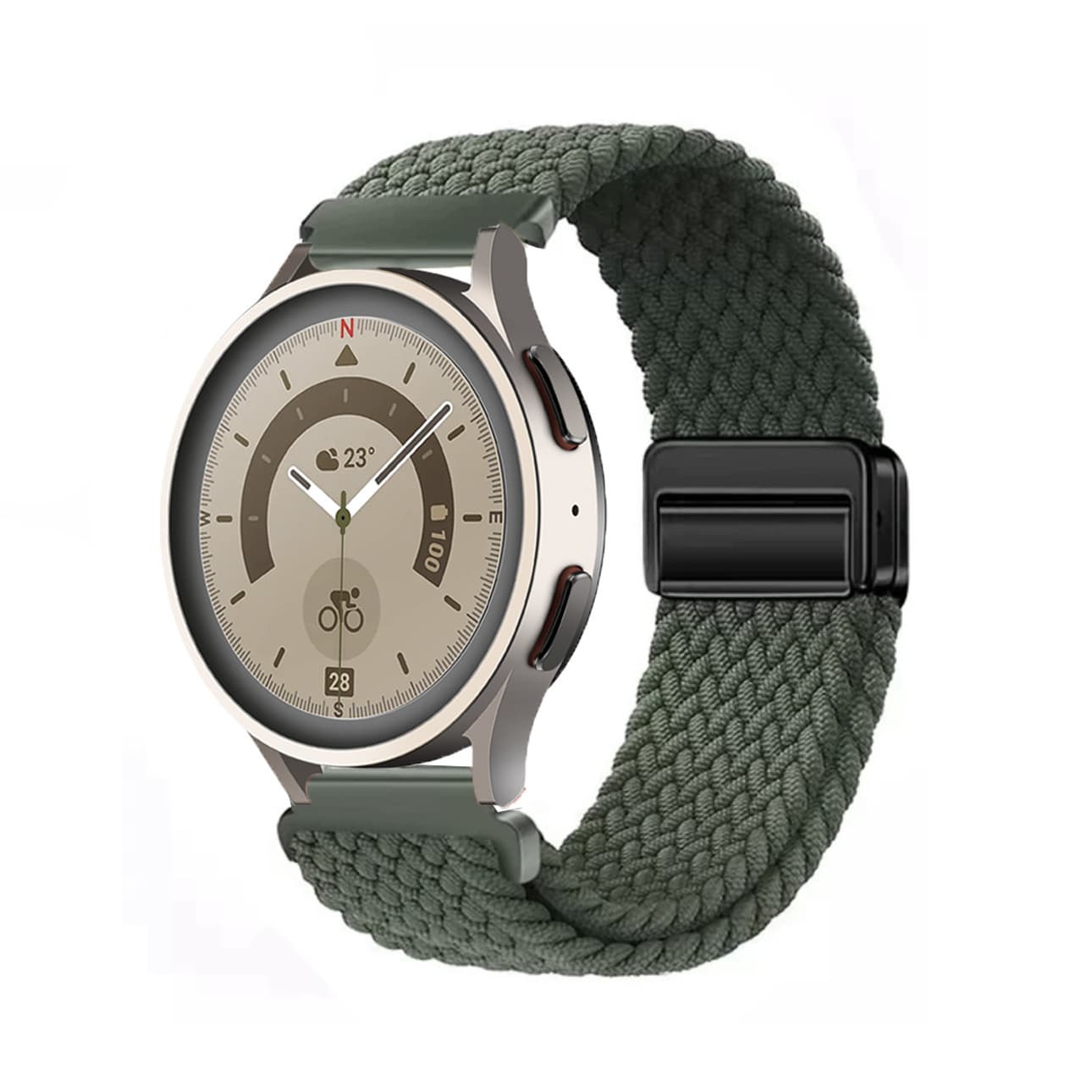 Nylon Woven Elastic Watch Band for Samsung Huawei Smartwatch 20/22mm Folding Clasp Strap