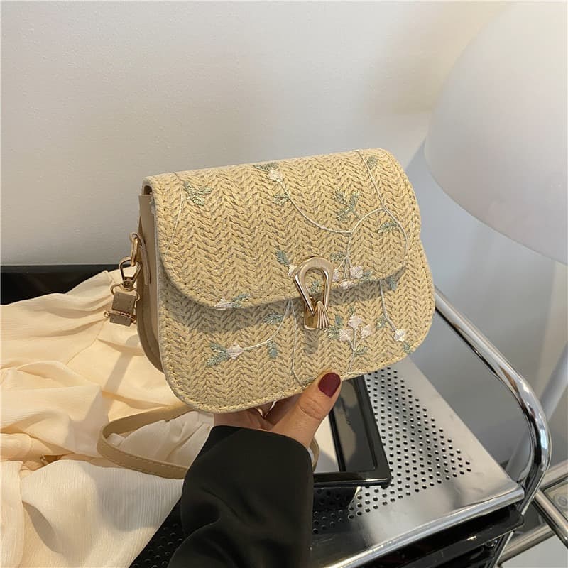 This year's fashionable straw small bag for women, the new season, trendy and versatile lace woven single shoulder crossbody bag for women