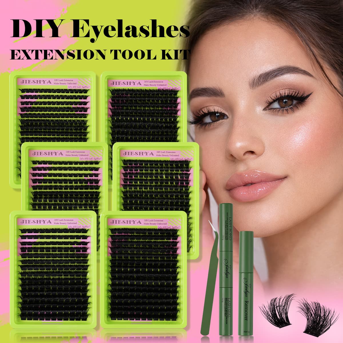 Overseas Trade Thick D Curl Mixed Cluster False Eyelashes 120D/200D Segmented Lashes DIY Lash