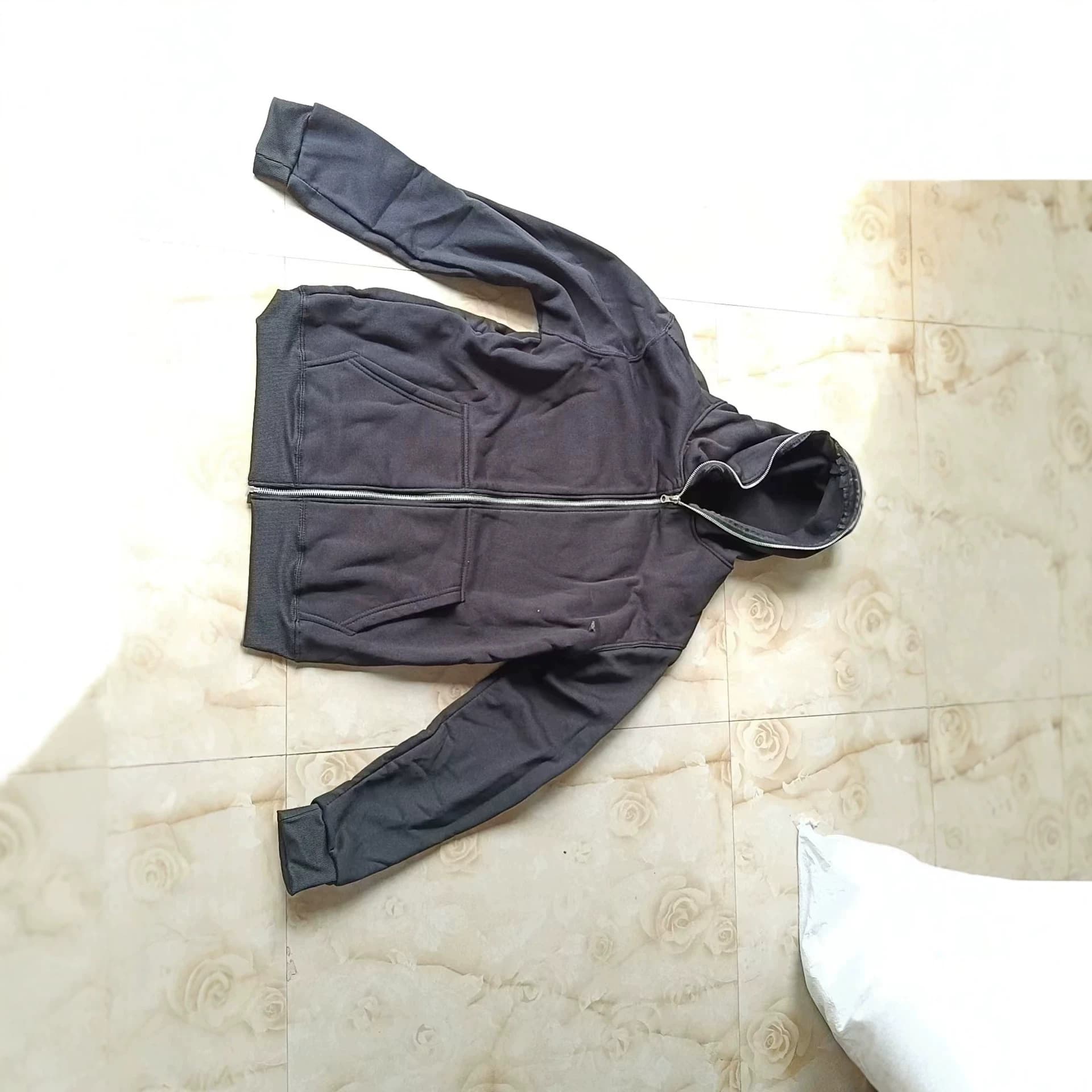 Plain Cross-Border Hoodie Source Full Zip Hoodie Men's Blank Cardigan Zip Hoodie Sweatshirt In Stock