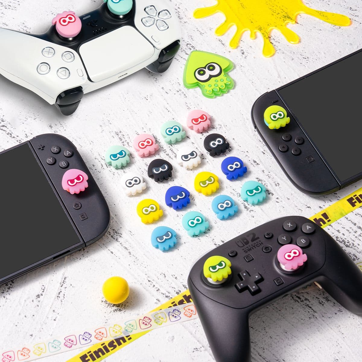 Compatible with Nintendo Switch 2 Joystick Cap NS2 Splatoon Silicone Button Protective Cover for PS5/NS Pro