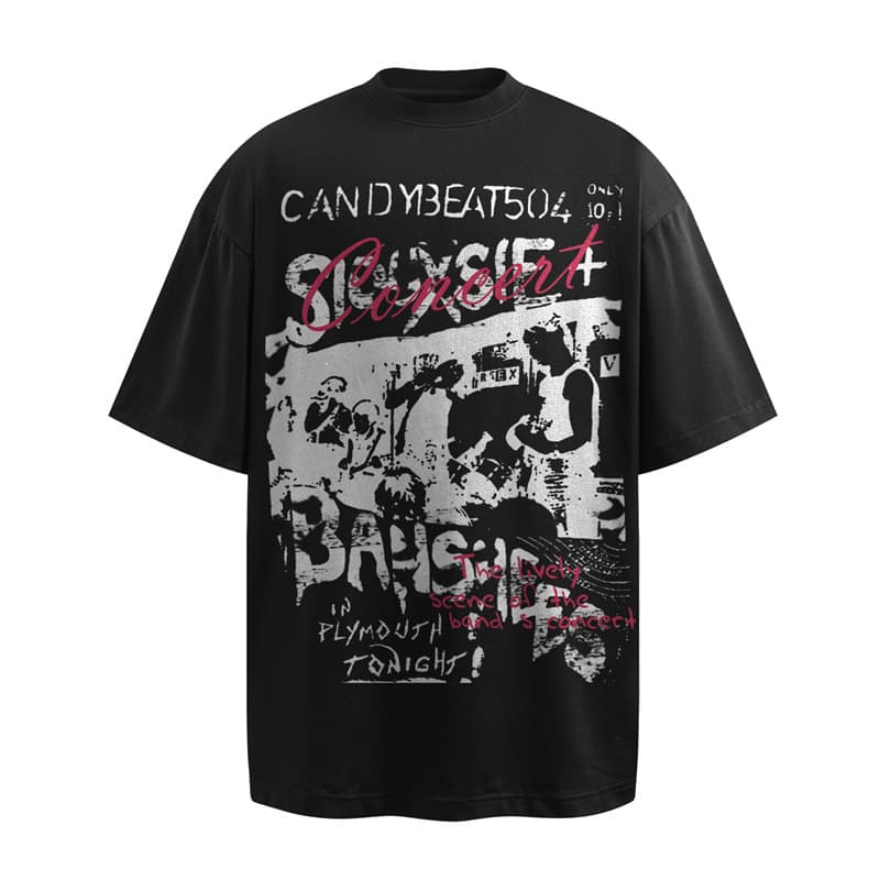 Cross-Border Short Sleeve T-Shirt Multi-Design Graphic Print Men's Vintage Hip Hop Rock Singer Top