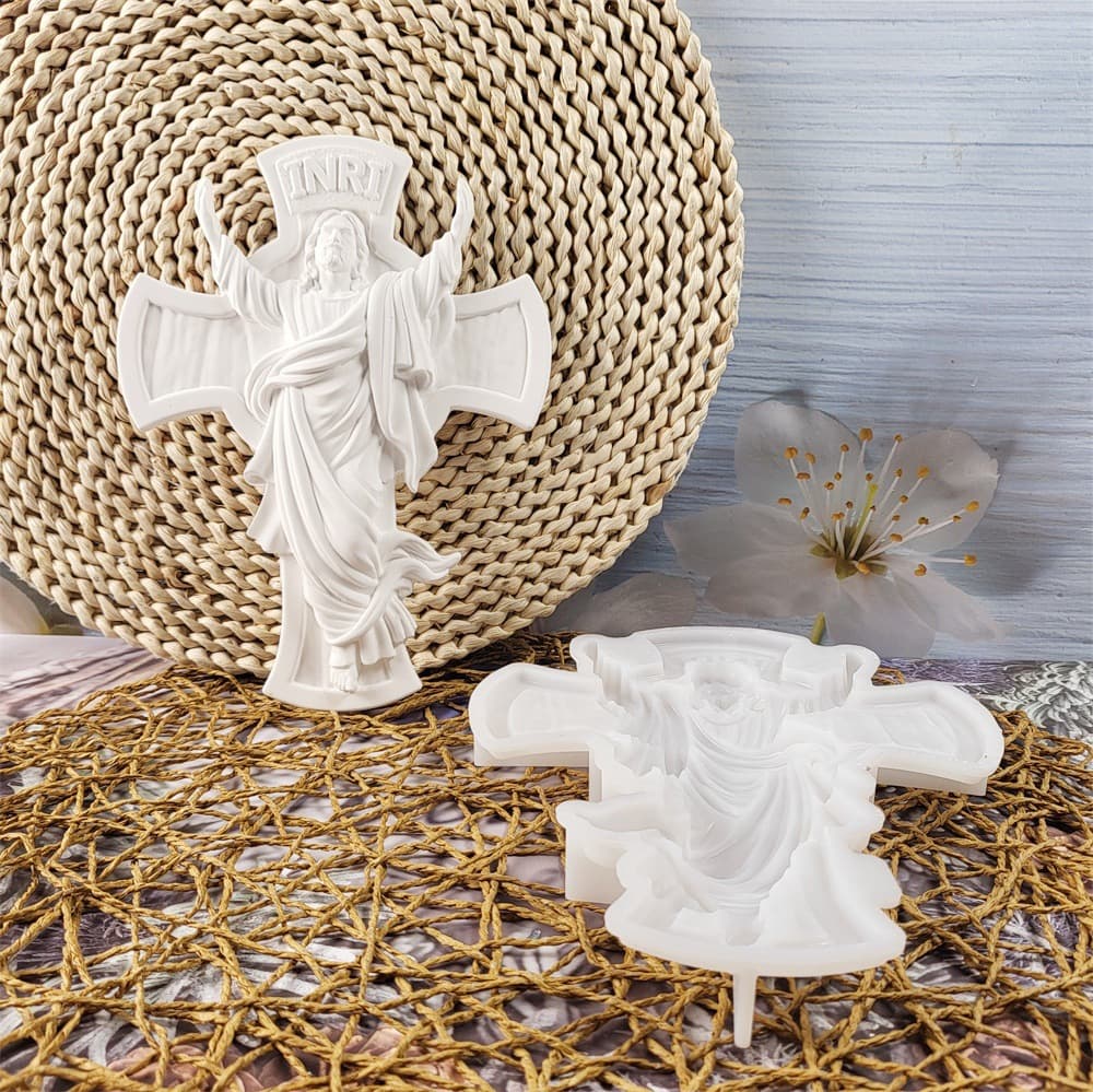 S0916 Yesu semi-three-dimensional wall hanging decorative cement plaster mold DIY silicone mold
