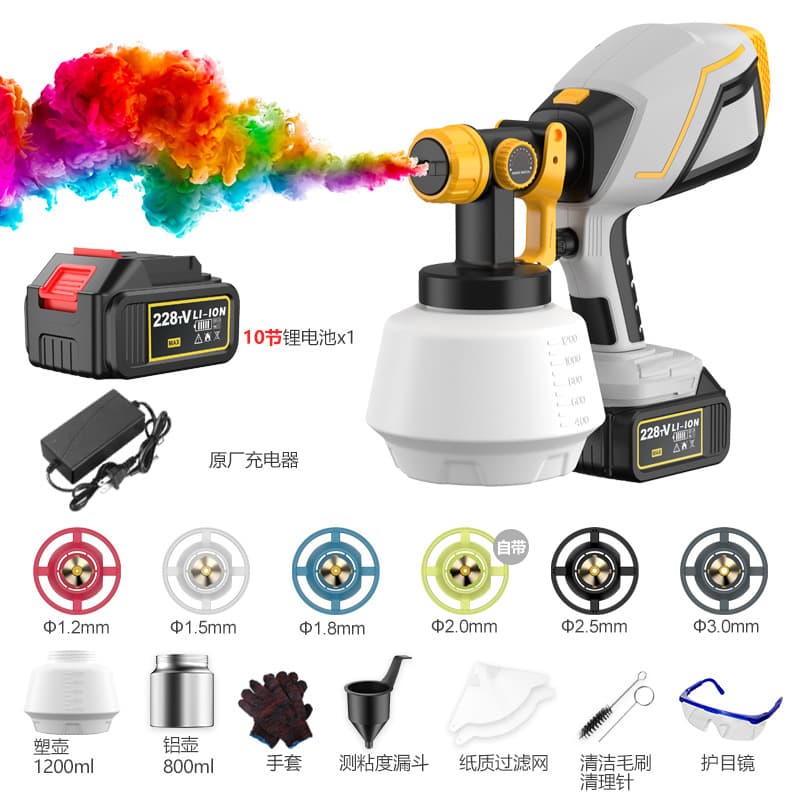 21V Cordless Electric Paint Sprayer, Lithium Battery, All-in-One Charging, Small Paint Sprayer for Coatings
