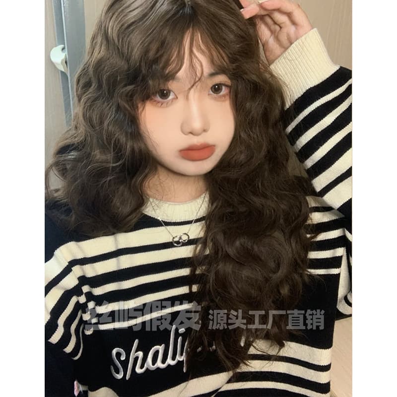 Silk Island Women's Full Wig Lolita Long Curly Wool Wig Women's Casual Curl Fashion Full Wig