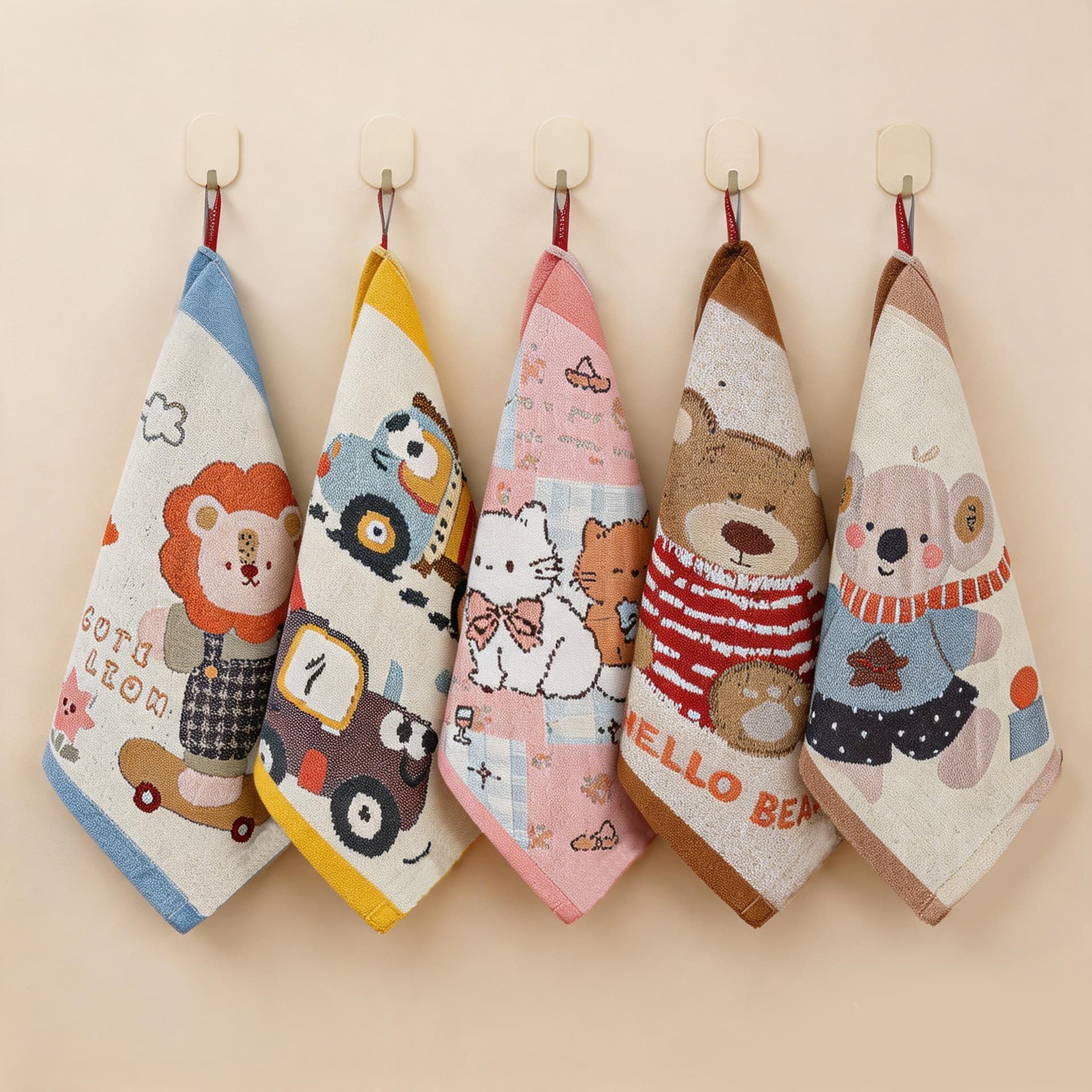 Daily Children's Gauze Square Towel, Xinjiang Cotton Cartoon Pattern Baby Face Towel, Soft Baby Drool Towel, Small Towel