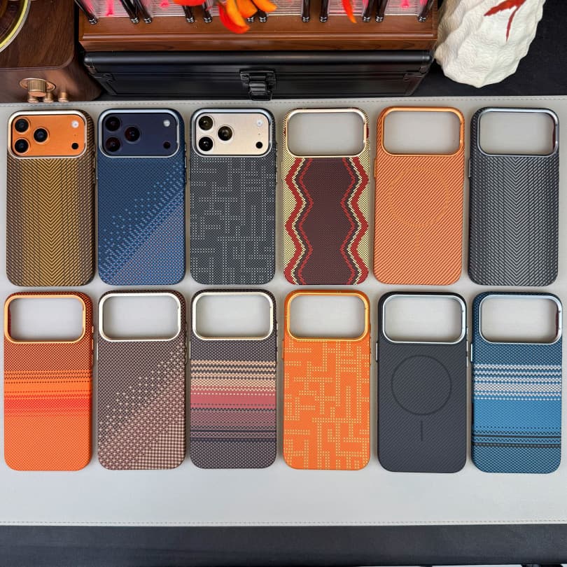 Kevlar Texture Magnetic Phone Case for iPhone 17 Pro, iPhone 17 Pro Max, Bare Feel Full Coverage Premium Protection