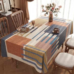 Tablecloth waterproof oil-proof no-wash American retro light luxury rectangular 2025 new dining table cloth desk mat