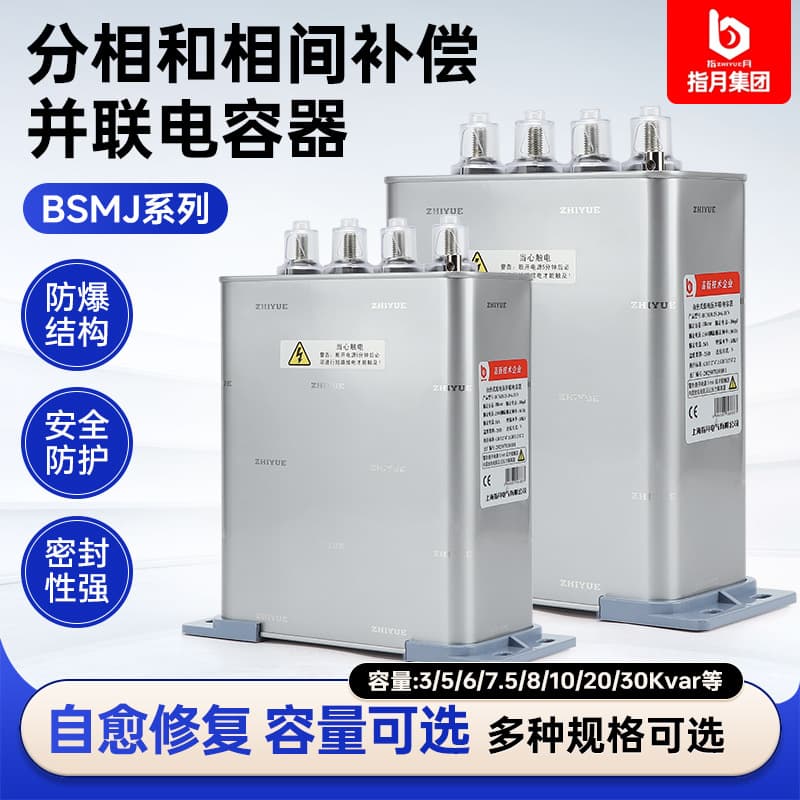 Zhiyue Split Compensation Power Capacitor BSMJ0.25-30-3YN Three-Phase with Neutral Wire 4 Terminals