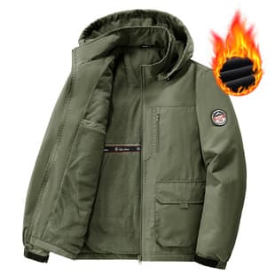 Winter Men's Jacket, New Autumn/Winter Plus Size Trendy Fleece-Lined Thick Coat