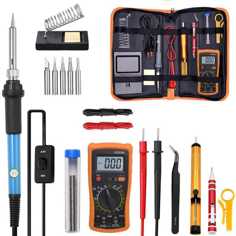 Cross-border Soldering Iron 60W Adjustable Temperature Home Repair Soldering Pen 220V EU/US Plug Electric Welding Pen Tool Set