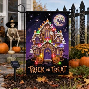 New Cross-Border Halloween LED Garden Flag, Party Decoration Holiday Outdoor Backdrop, Custom Garden Flag Banner