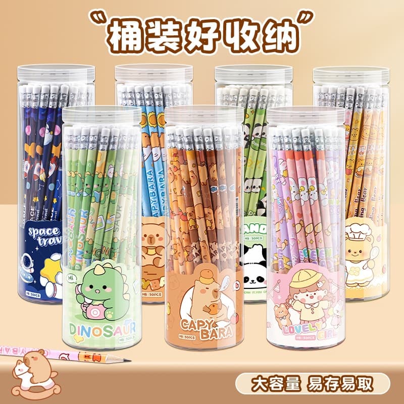 Capybara HB Pencil 12-Pack Set, High-Appearance Triangular Shaft Pencil for Kindergarten and Elementary Students, Correct Grip Hole Pencil