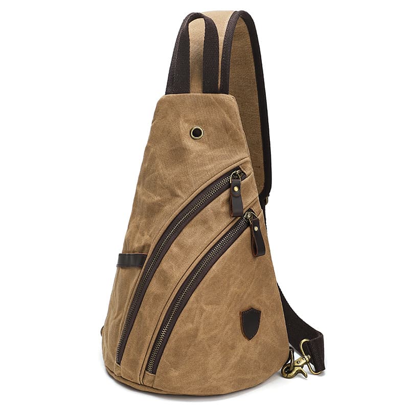Retro Canvas Men's Crossbody Bag Street Style Worn Resistant Single Shoulder Sling Bag Casual Multifunctional Small Backpack