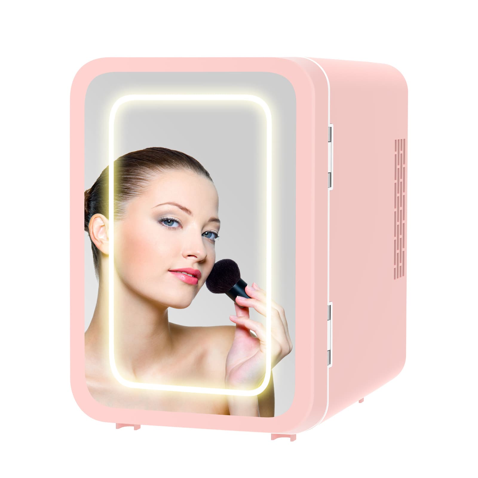 Portable Mini Car Fridge 4L Mirror Cosmetic Ice Box Heat Preservation Cooling Two-In-One Small Size Electric Vehicle Accessories