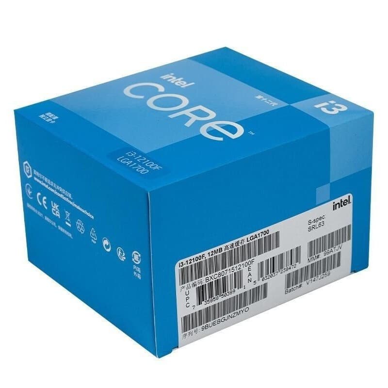 For Intel Core Series 12th Gen i3-12100F Original Box CPU Processor [4 Cores 8 Threads]