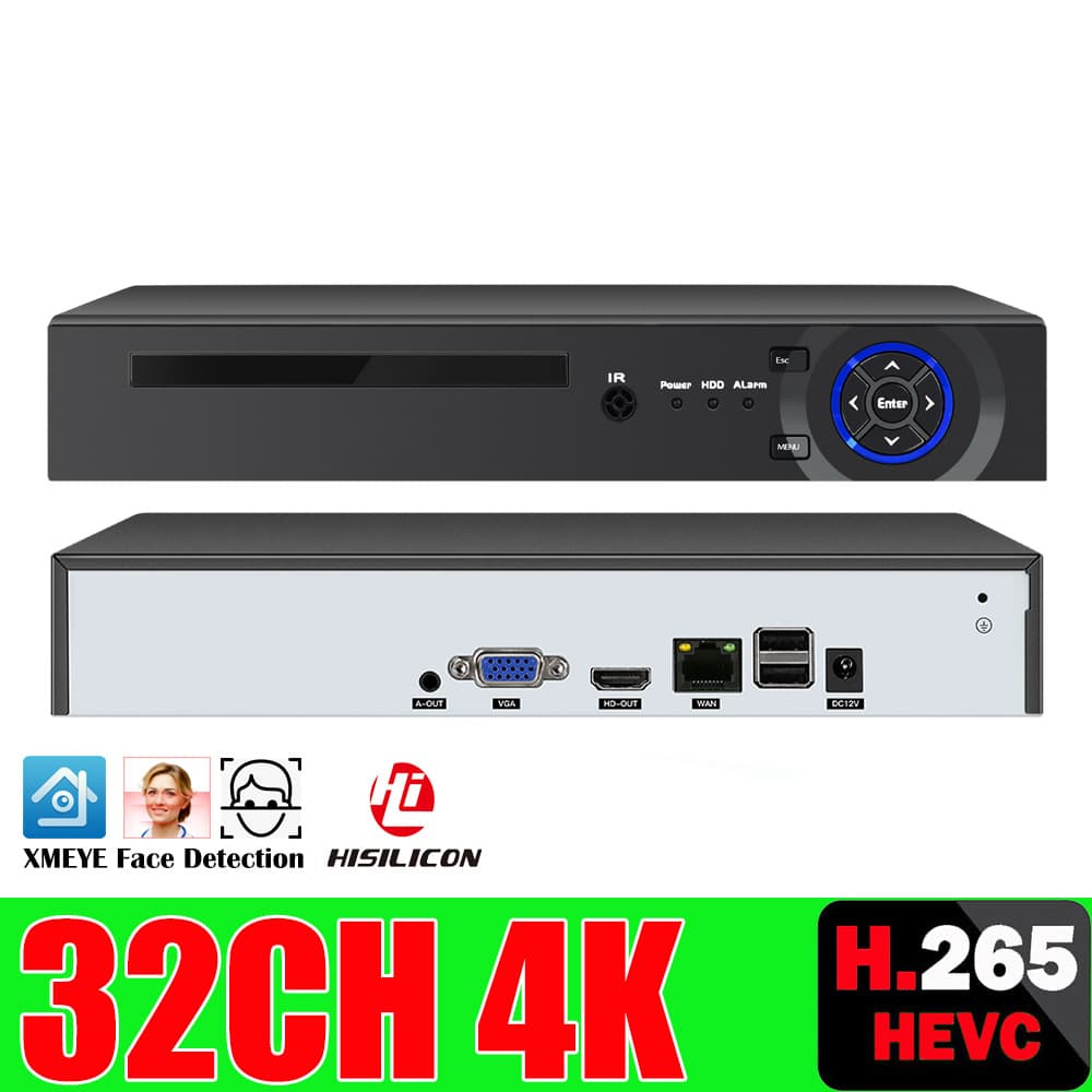 Mini NVR Full HD Surveillance Hard Drive Recorder Supports ONVIF and Compatible with 4K Network Cameras