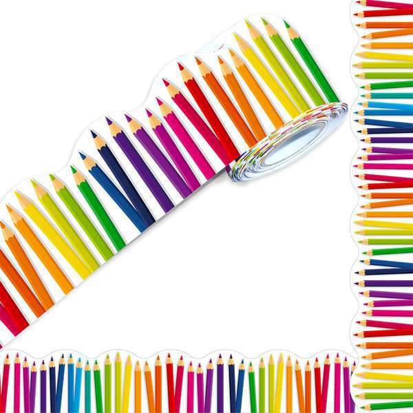 1 Roll Color: Multicolor Material: Coated Paper + Sticker Blackboard Bulletin Sticker Back to School Season