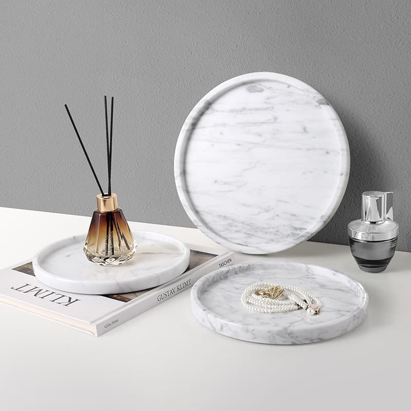 Natural Marble Tray Yellow Travertine Decorative Tray Premium Entryway Home Decor Ornament Storage Tray
