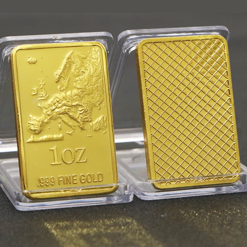 In Stock European Map Block 1oz Gold Bar Foreign Trade Commemorative Coin Gold Bullion Medal
