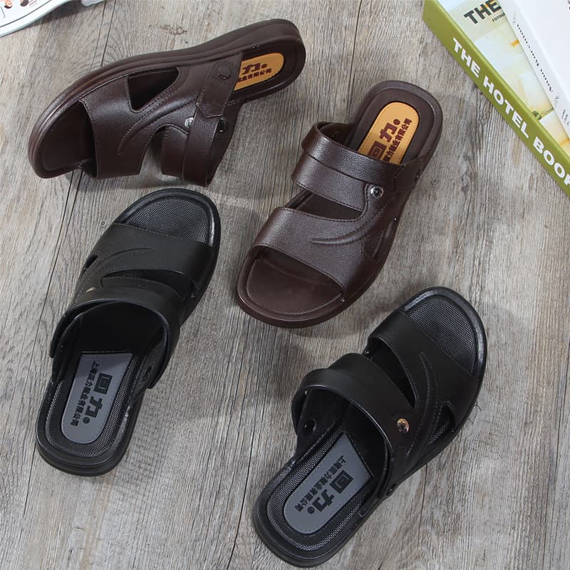 Warrior 2023 Summer Men's Sandals Non-Slip Casual Beach Comfortable Open-Toe Slippers