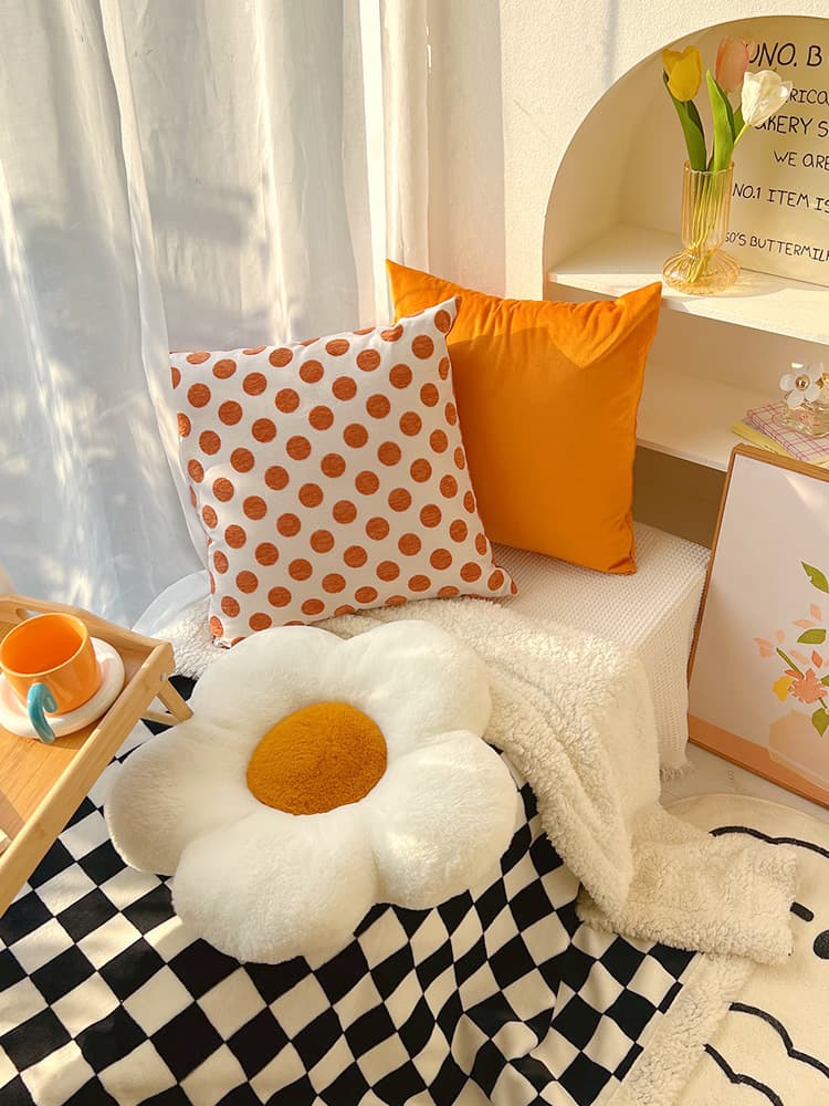Throw Pillow Cover for Sofa Living Room Back Cushion Balcony Window Seat Pillowcase Light Luxury Style Pillow Cover Insert Not Included